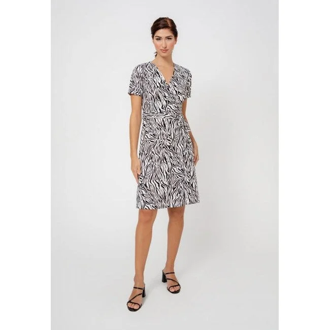 Street Sports Style Leota Women's Perfect Wrap Cap Sleeve Dress Gray