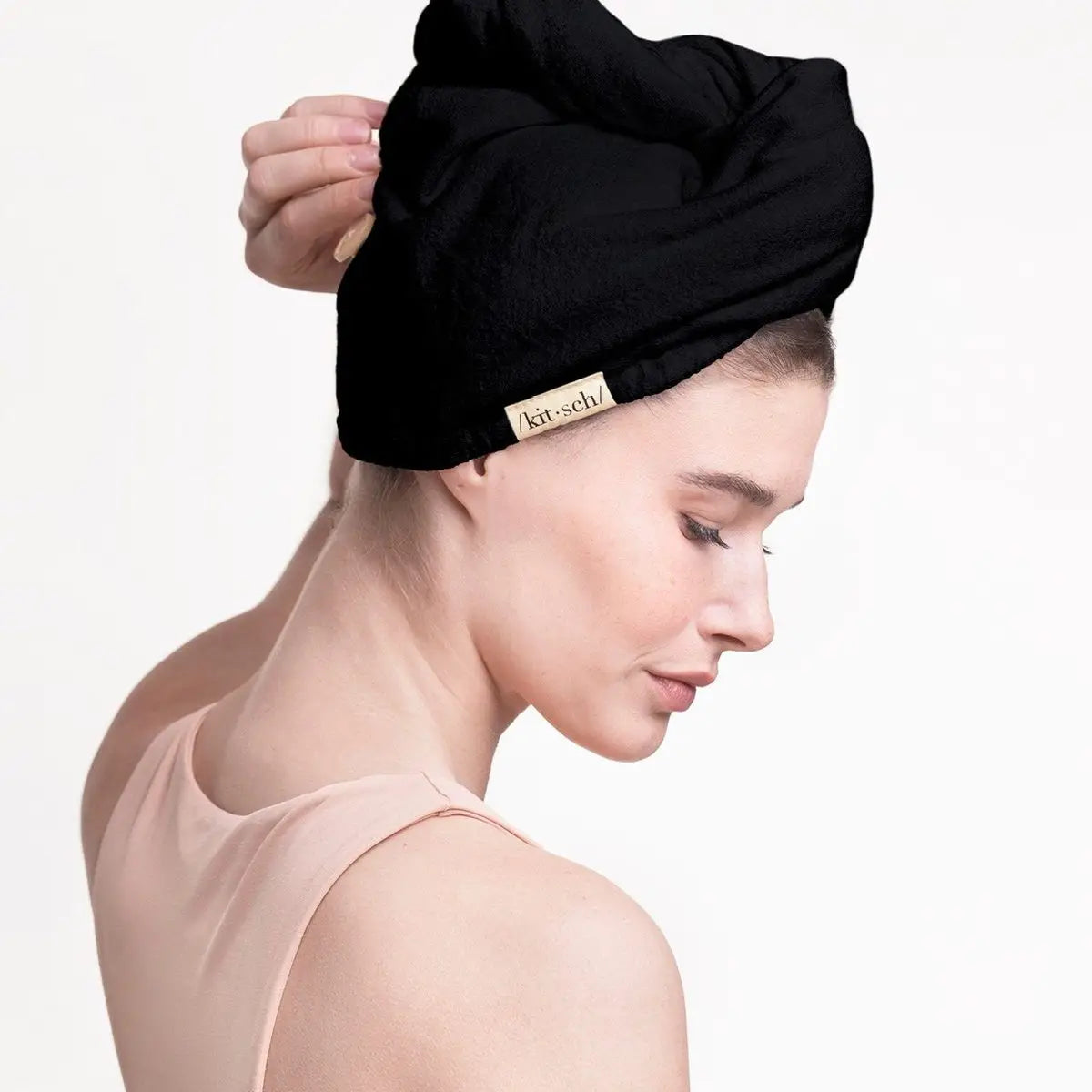 Knowledge And Elegance Quick Dry Hair Towel | Black