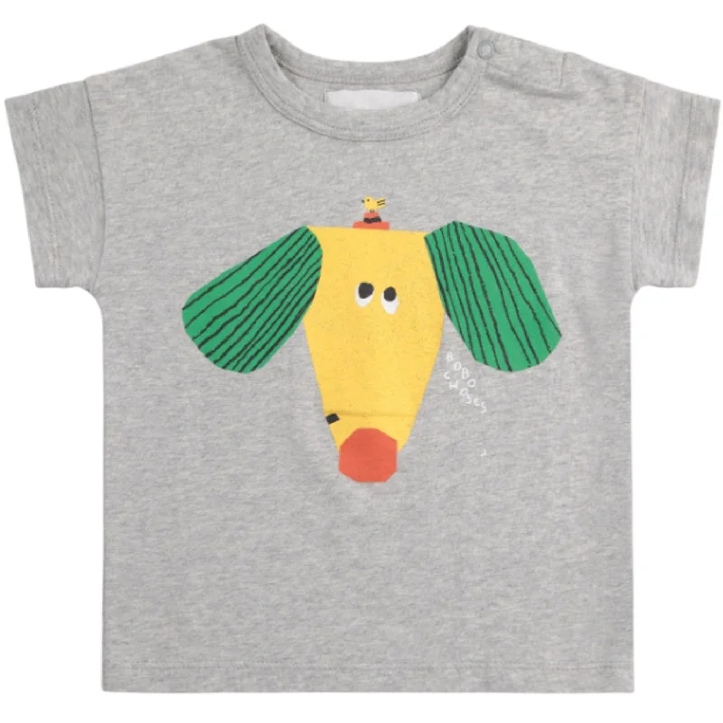 Lazy Home Bobo Choses Heather Grey Happy Dog T-Shirt