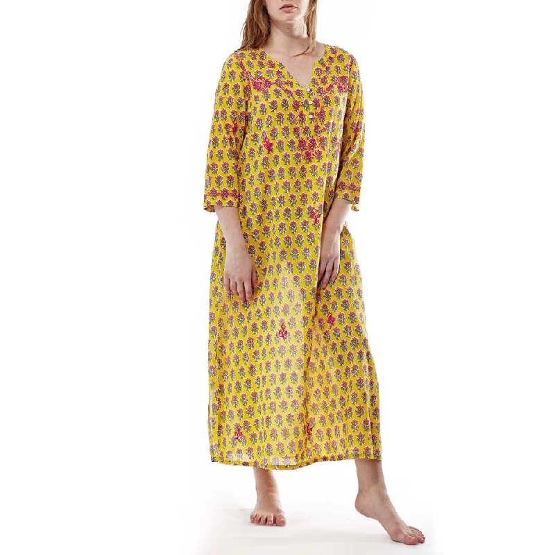 Modern City La Cera Women's Long Sleeve Embroidered Caftan