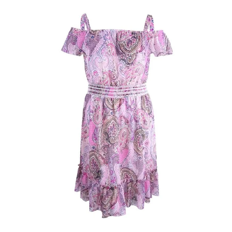 Versatile Style Tommy Hilfiger Women's Paisley-Print Cold Shoulder Dress (18, Print Multi)