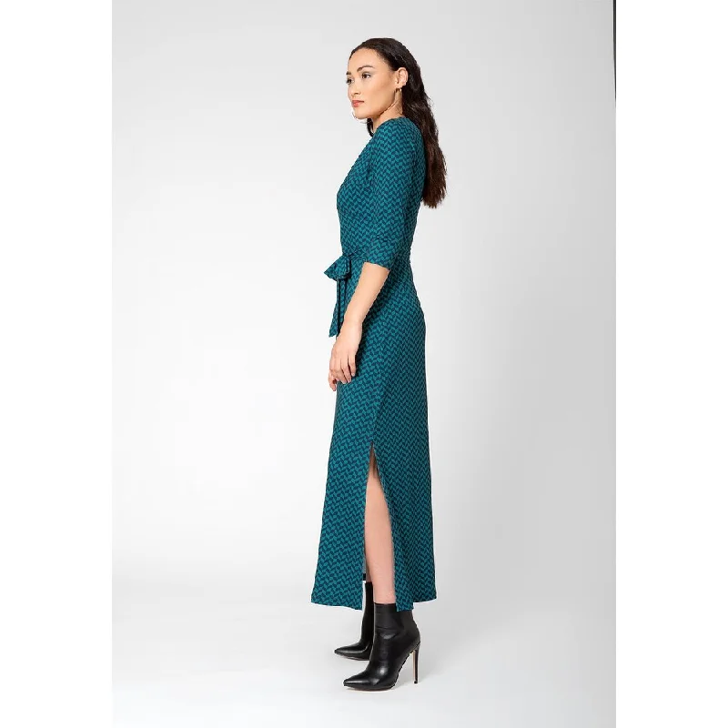 Street Letter Style Leota Women's Perfect Wrap Maxi Dress Green Size S