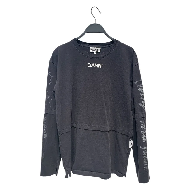 GANNI/LS T-Shirt/S/Cotton/BLK/