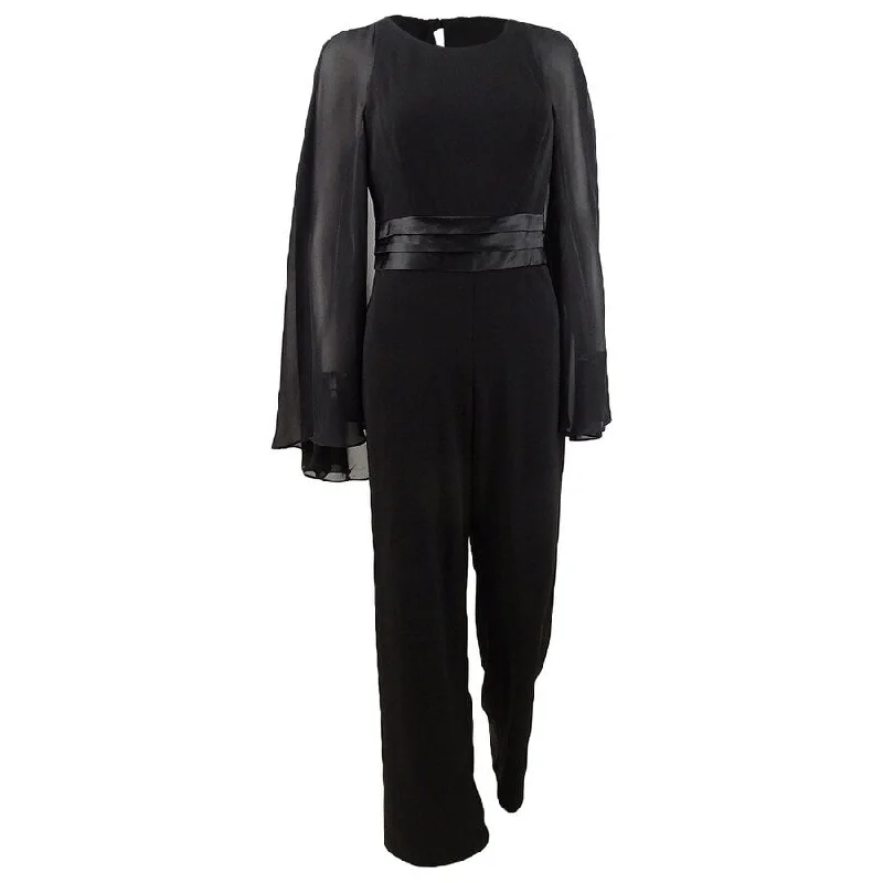 Weekend Wear Adrianna Papell Women's Satin-Cape Jumpsuit