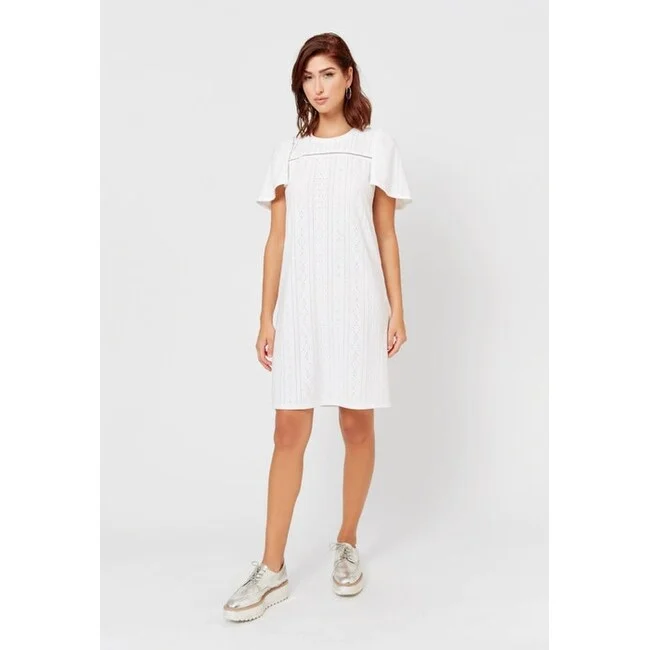 Elegant Style Leota Women's Kinsley Eyelet Dress White