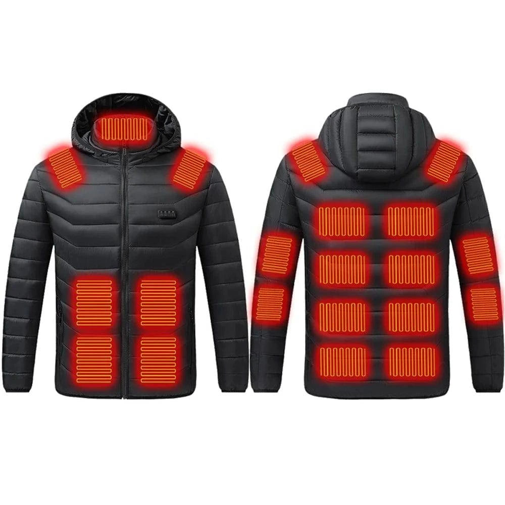 Romantic And Fresh Electric Heated Cotton Jacket Four Control 21 Zone Heating Jacket Battery Powered Winter Coat Constant Temperature Warming