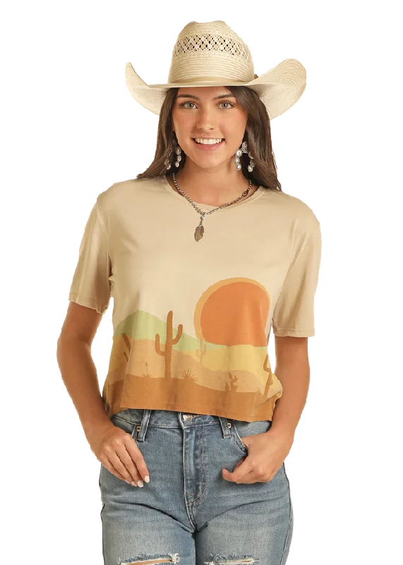 Editorial Design Women's Rock & Roll Cowgirl T-Shirt #BW21T03909