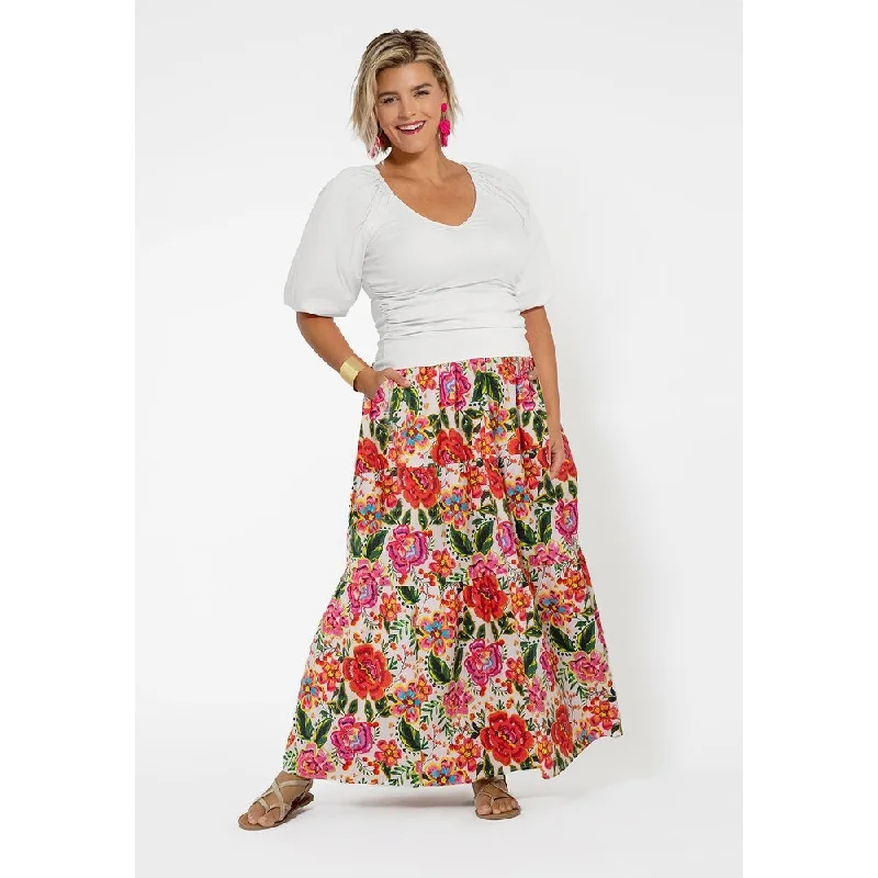 Literary Style Leota Women's Maxi Evelyn Skirt Red