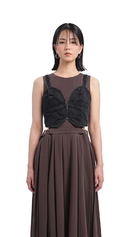 Urban Comfort Distressed Denim Bustier