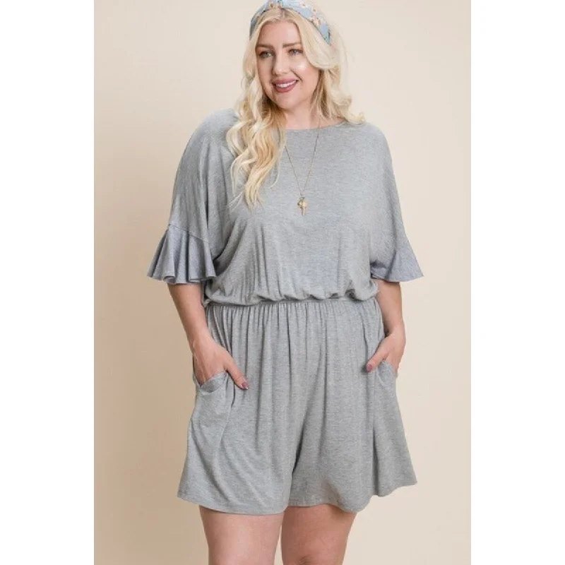Exquisite Tailoring Plus Size Solid Rayon Modal Mini Romper