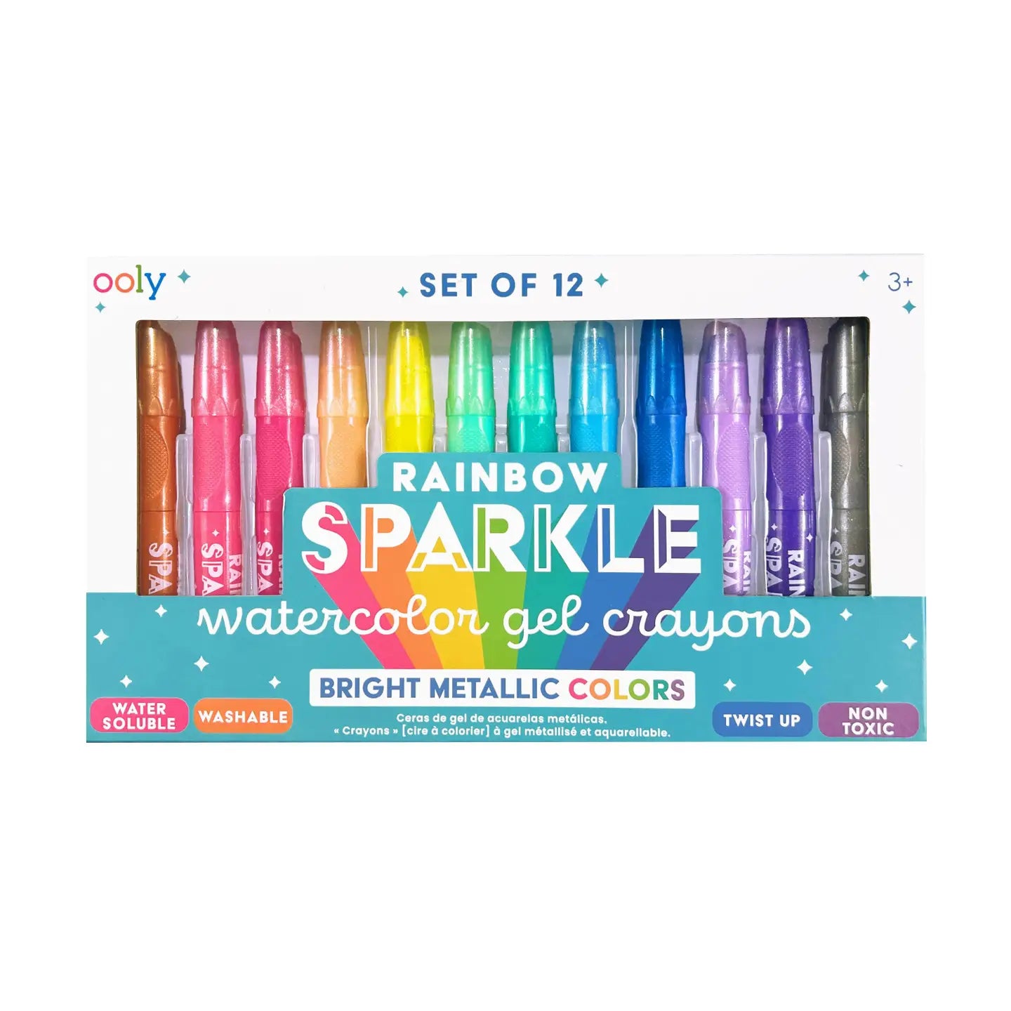 Fashion Elements Rainbow Sparkle | Watercolor Gel Crayons