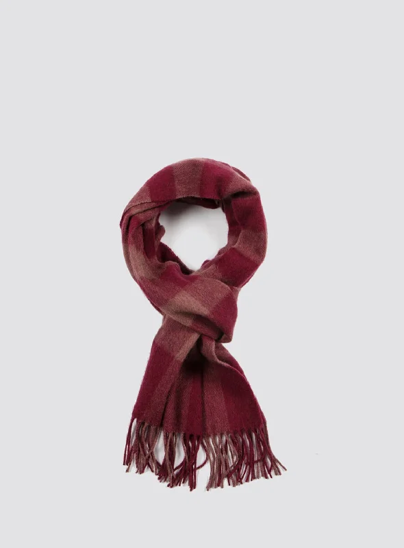 Cozy Fit Wear SHOKAY | Shawl | Buffalo Check Scarf - Dusty Pink / Magenta