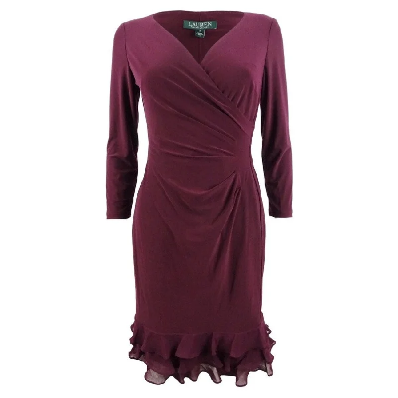 Breathable Comfort Lauren by Ralph Lauren Women's Tiered Ruffle-Hem Dress