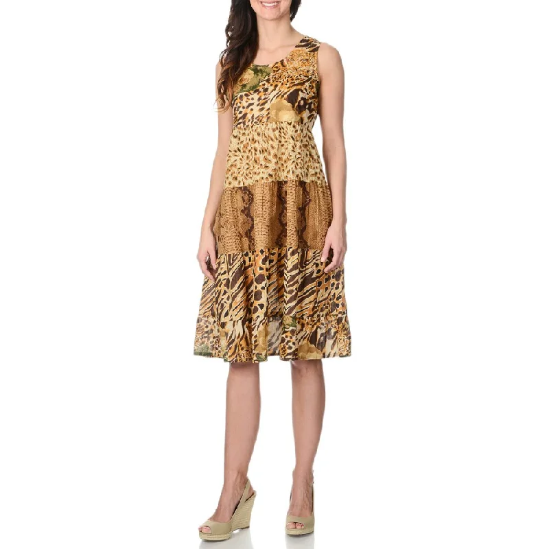 Fresh And Natural La Cera Women's Animal Print Tank Dress