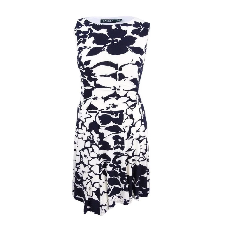 Youthful Street Fashion Lauren Ralph Lauren Women's Floral Jersey A-Line Dress