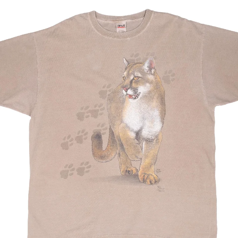 Classic Style VINTAGE ANIMAL PRINT MOUNTAIN LION 2003 BEIGE TEE SHIRT XL