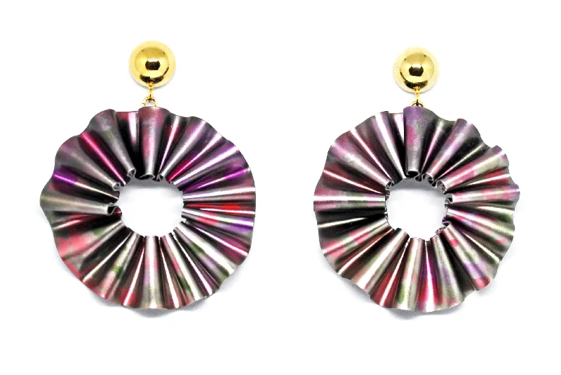 Fashionable Items CABO | Earring | Mermaid's Tail Collection | Circle Earrings - Dark Purple / Marble