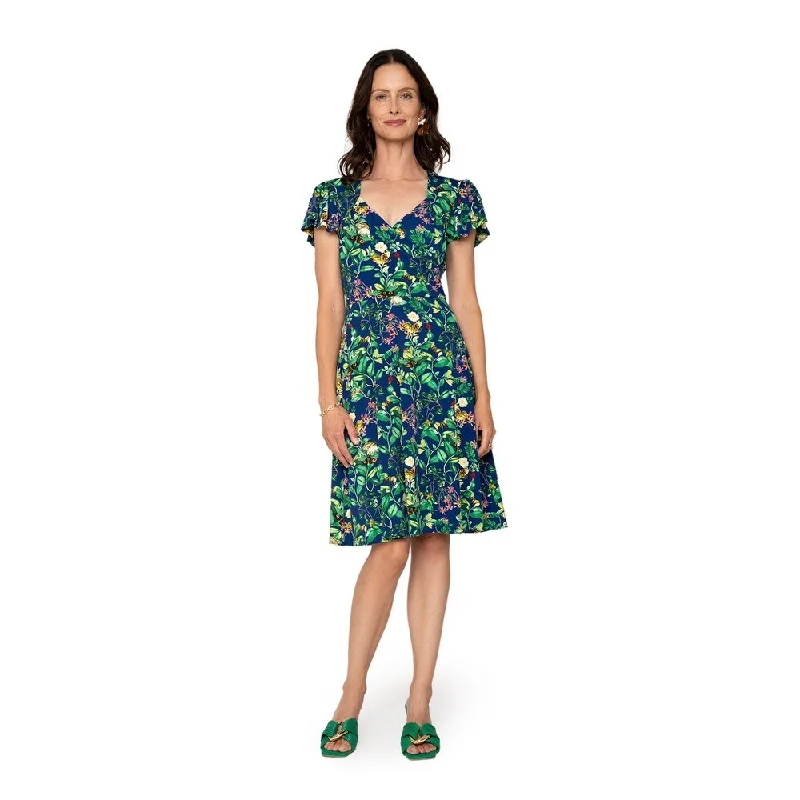 Boutique display Leota's Women Flutter Sleeve Dress Butterfly Meadow Navy