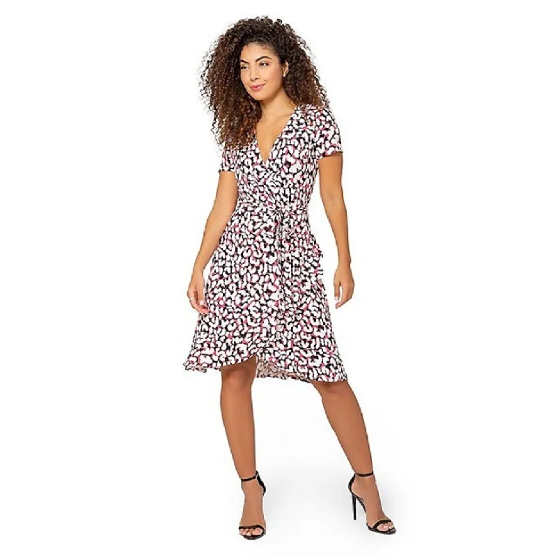 Simple Solid Color Leota Women's Brandy Dress In Brushstroke Leopard Fruit Size S