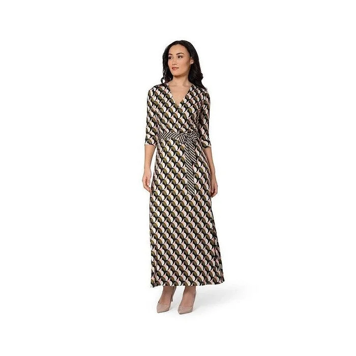 Denim Design Leota Women's Perfect Wrap Maxi Dress Orange Size Small