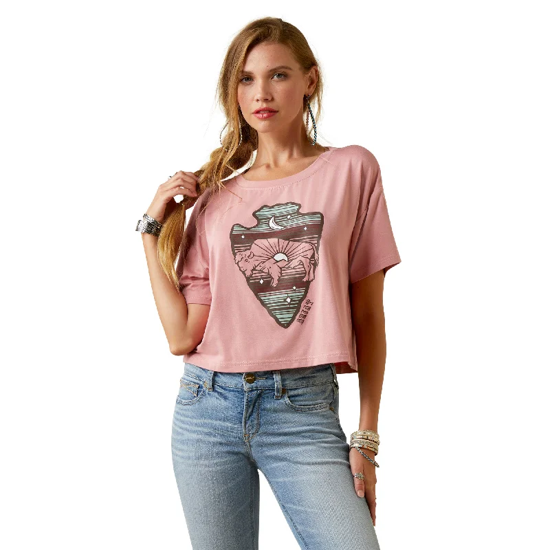 Round neck design Women's Ariat Buffalo Rising T-Shirt #10044930
