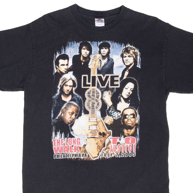 Sports Trend VINTAGE THE LONG WALK TO JUSTICE LIVE 2005 BLACK TEE SHIRT LARGE