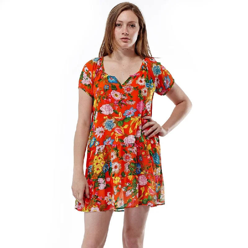 High-quality Styles La Cera Women's Floral Print Tiered Short Dress