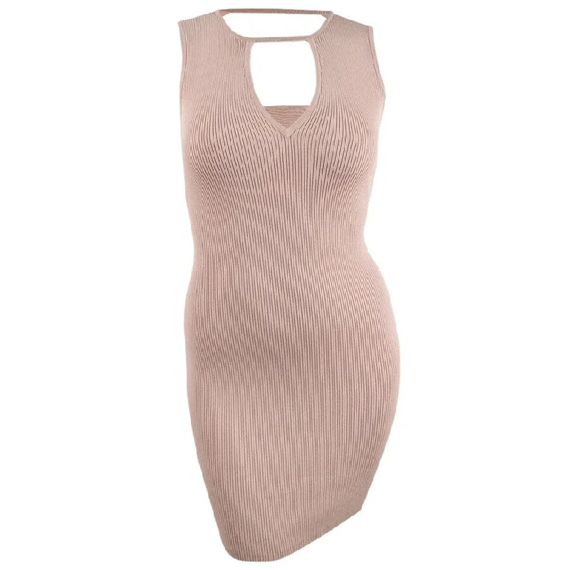 British Style Guess Women's Dita Cutout Sweater Mini Dress (L, Mauve Sand)