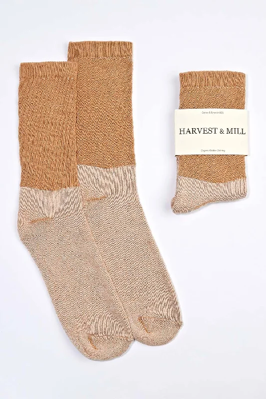 All-Day Comfort Women's Organic Cotton Socks Brown Crew