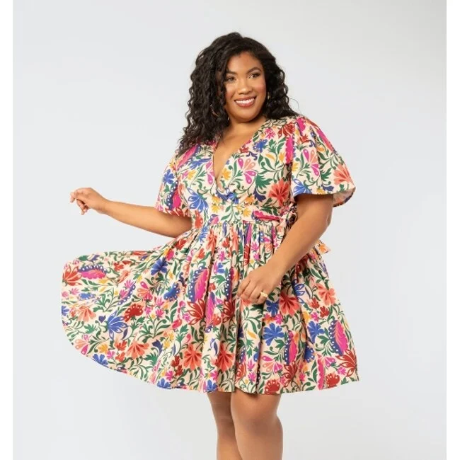 Fashion Style Leota Women's Alena Floral Dress Brown