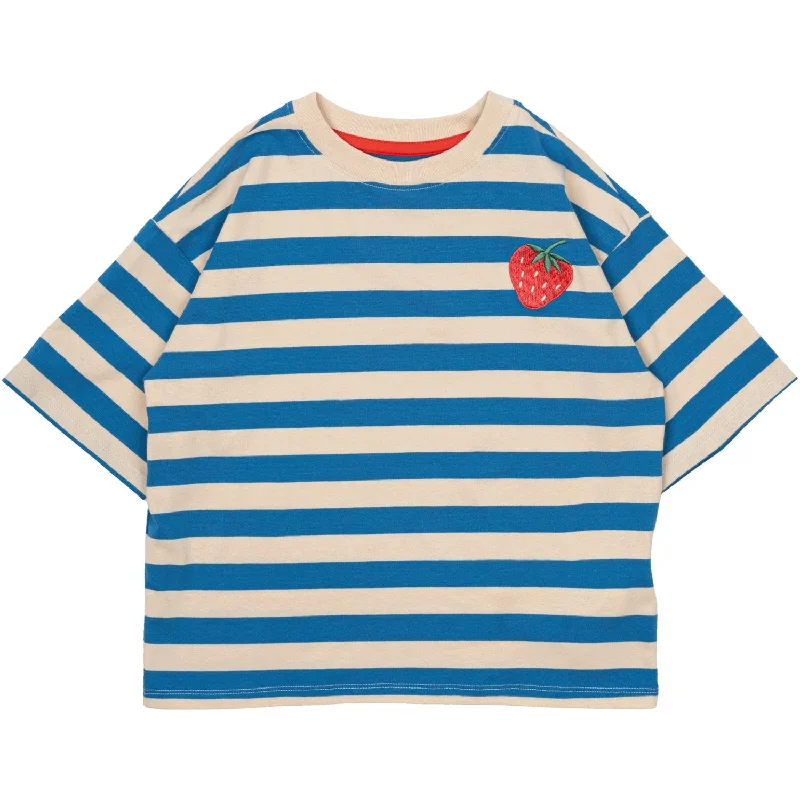 Luxury Style The New White Swan Striped Nanny Oversize T-Shirt