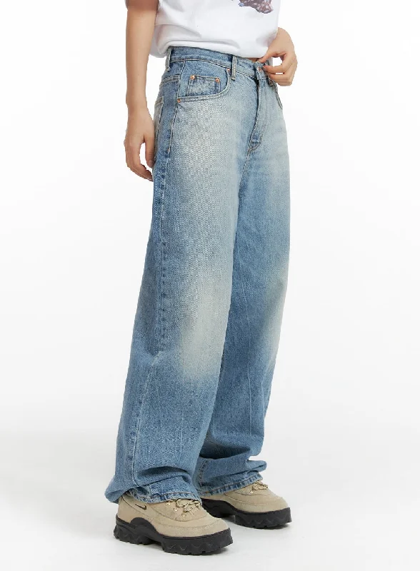 All-Day Comfort Washed Wide-Leg Jeans CF419
