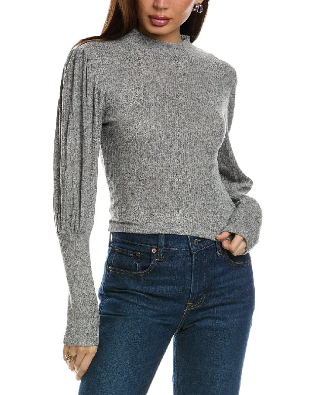 Noble Temperament Isla Ciel Puff Sleeve Crop Sweater