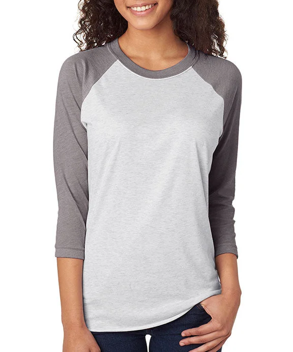 Girl Style 6051 - Next Level Unisex Triblend 3/4-Sleeve Raglan T-Shirt | Premium Heather/Heather White