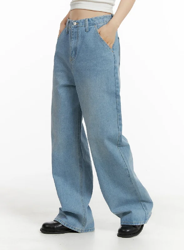 Elegant Series Light Washed Baggy Jeans OM408