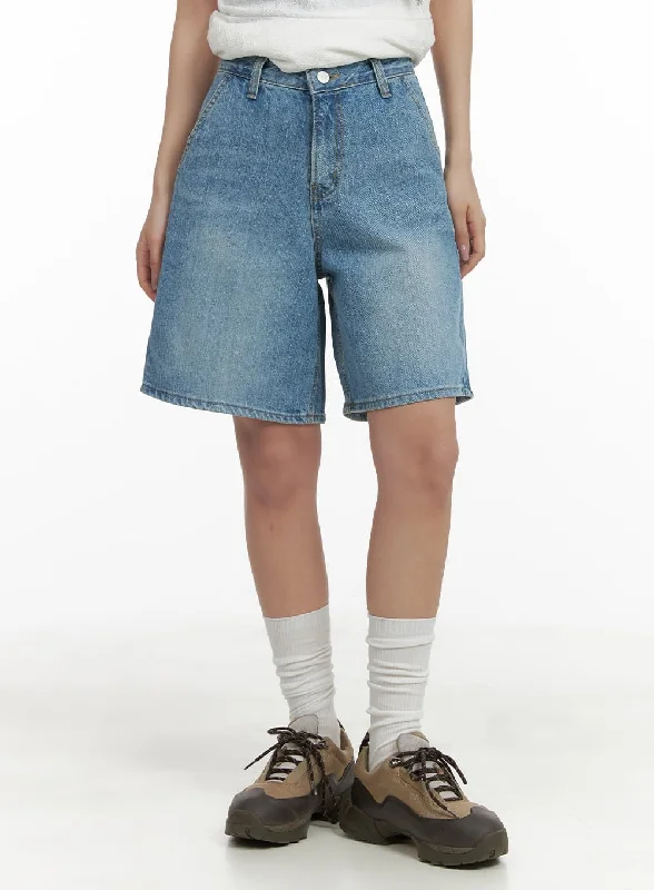 Celebrity Style Washed Wide Leg Jorts CA409