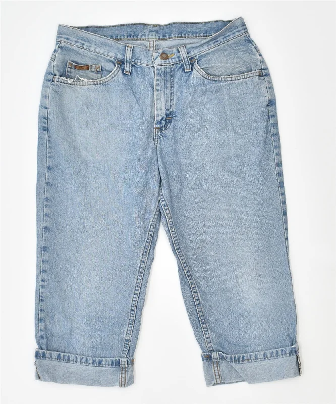 High-quality Fabrics RIDERS Womens Petite Denim Shorts US 10 Large W32 Blue Cotton Vintage