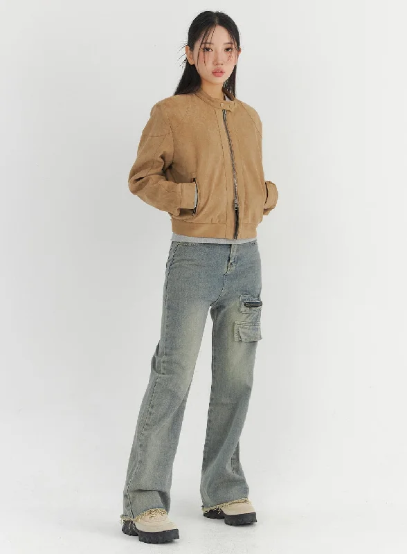Luxury Customization Side-Zipper Pocket Jeans CO324