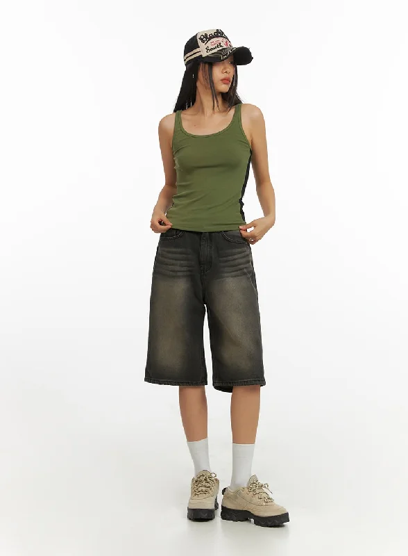 Alice style Color Washed Jorts IY422
