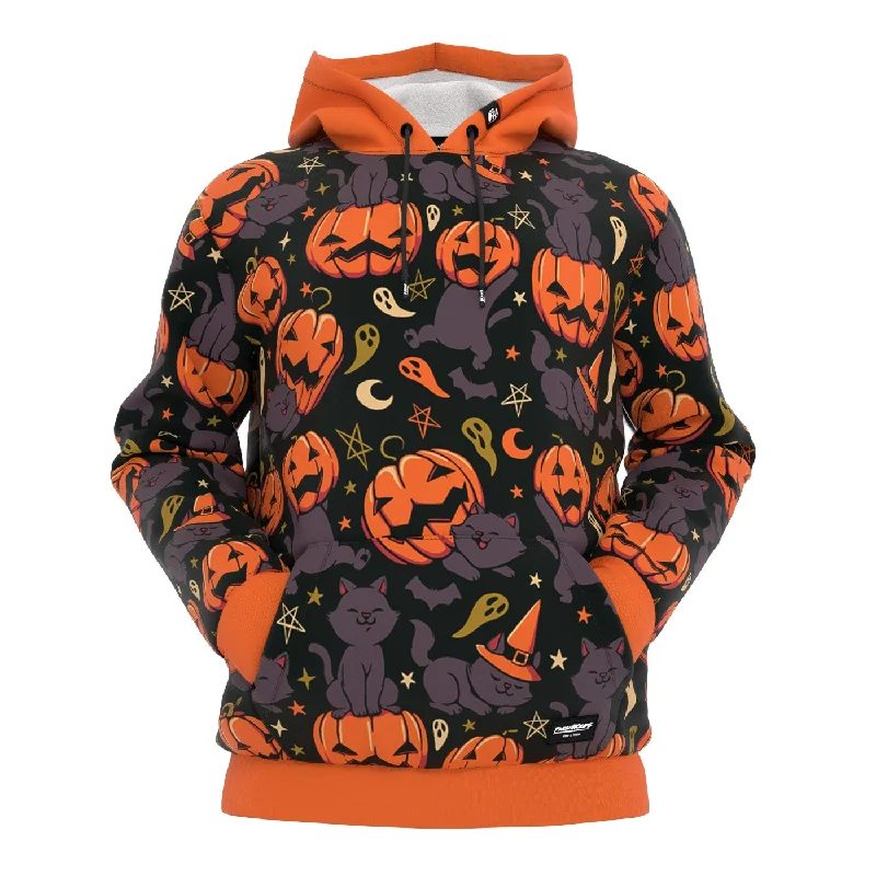 Weekend Wear Pumpkin Field Cat Hoodie