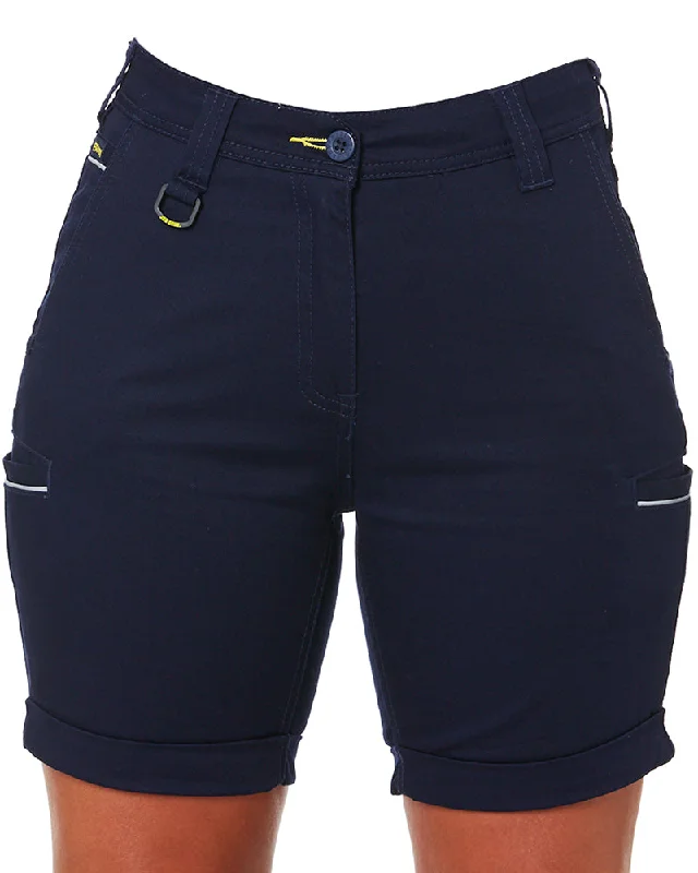 Minimal Style Womens Stretch Cotton Short - Navy