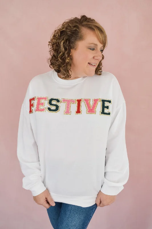Knitted Design Festive Patch Pullover