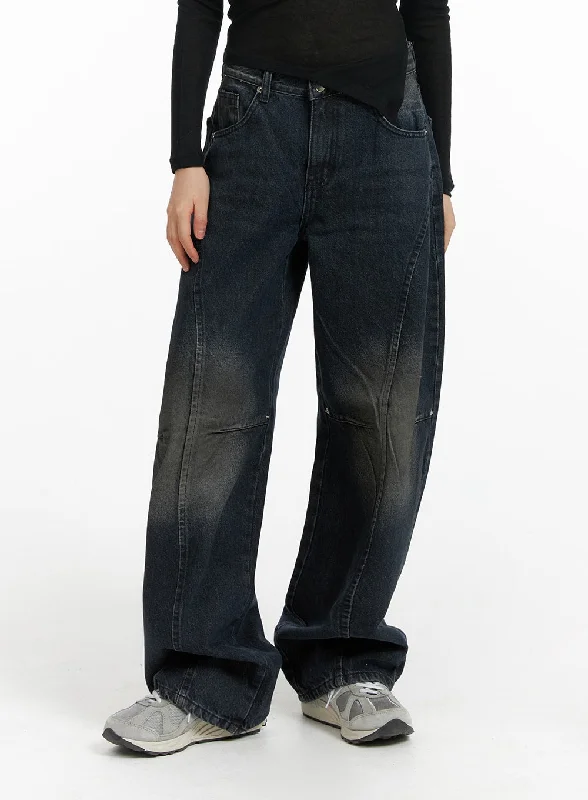 Fashion Concept Washed Denim Baggy Jeans CF422