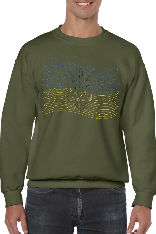 Street Show-off Style Adult unisex sweatshirt with Ukrainian symbolics embroidery
