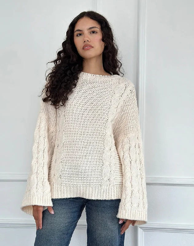 Stylish Wear Emarti Jumper in Luxe Chunky Knit Ivory