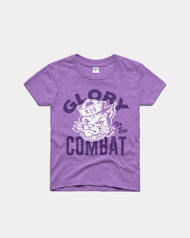 Sports litigation style Kids Glory in the Combat KSU Lavender T-Shirt