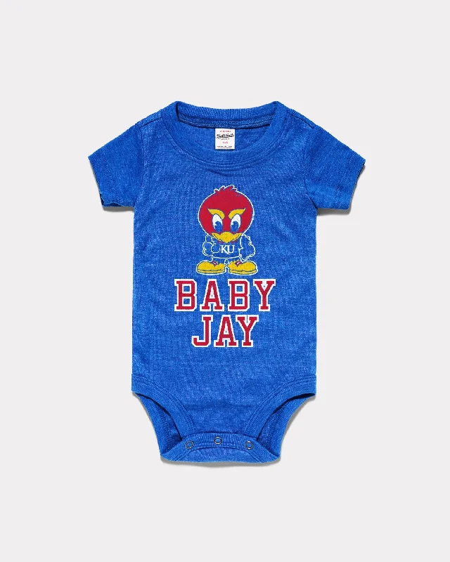 Practical Style Baby Jay Vintage Kansas Jayhawks Blue Onesie