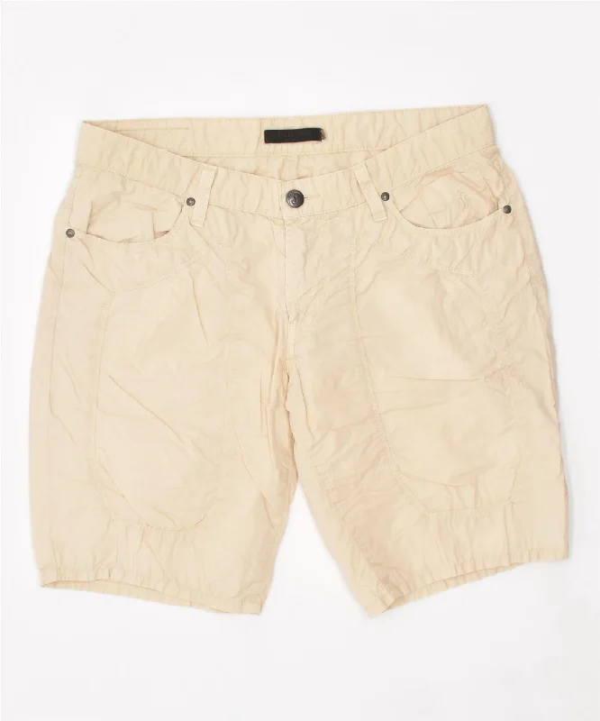 Street Vertical And Horizontal Design JECKERSON Womens Cargo Shorts W34 Large Beige Cotton