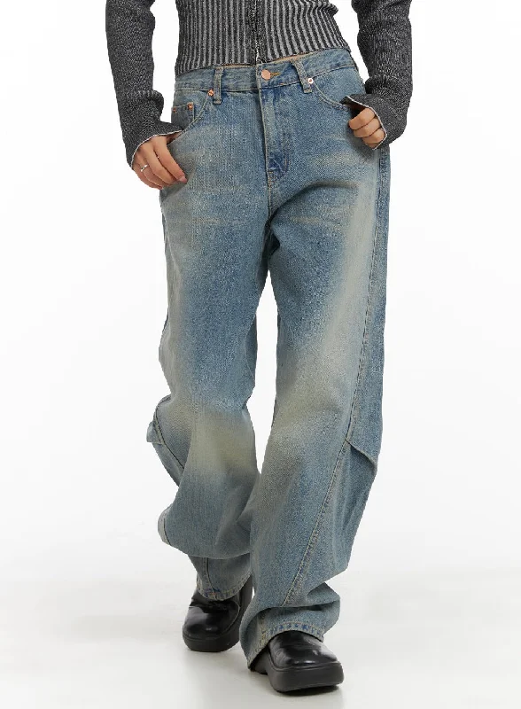 Fashion Must-have Washed Baggy Jeans CA404