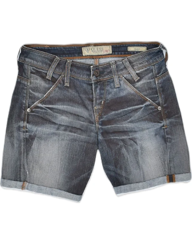 Style Design GUESS Womens Rocket Low Waist Denim Shorts W30 Medium Blue Cotton